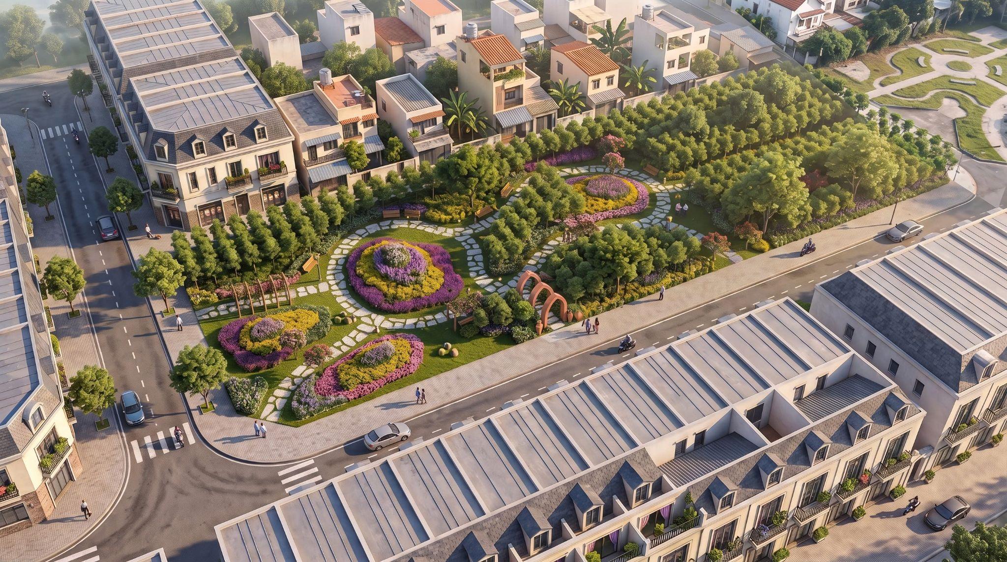 Phối cảnh vườn ươm Phú Gia Living Garden tại dự án Phú Gia Royal Park Quy Nhơn