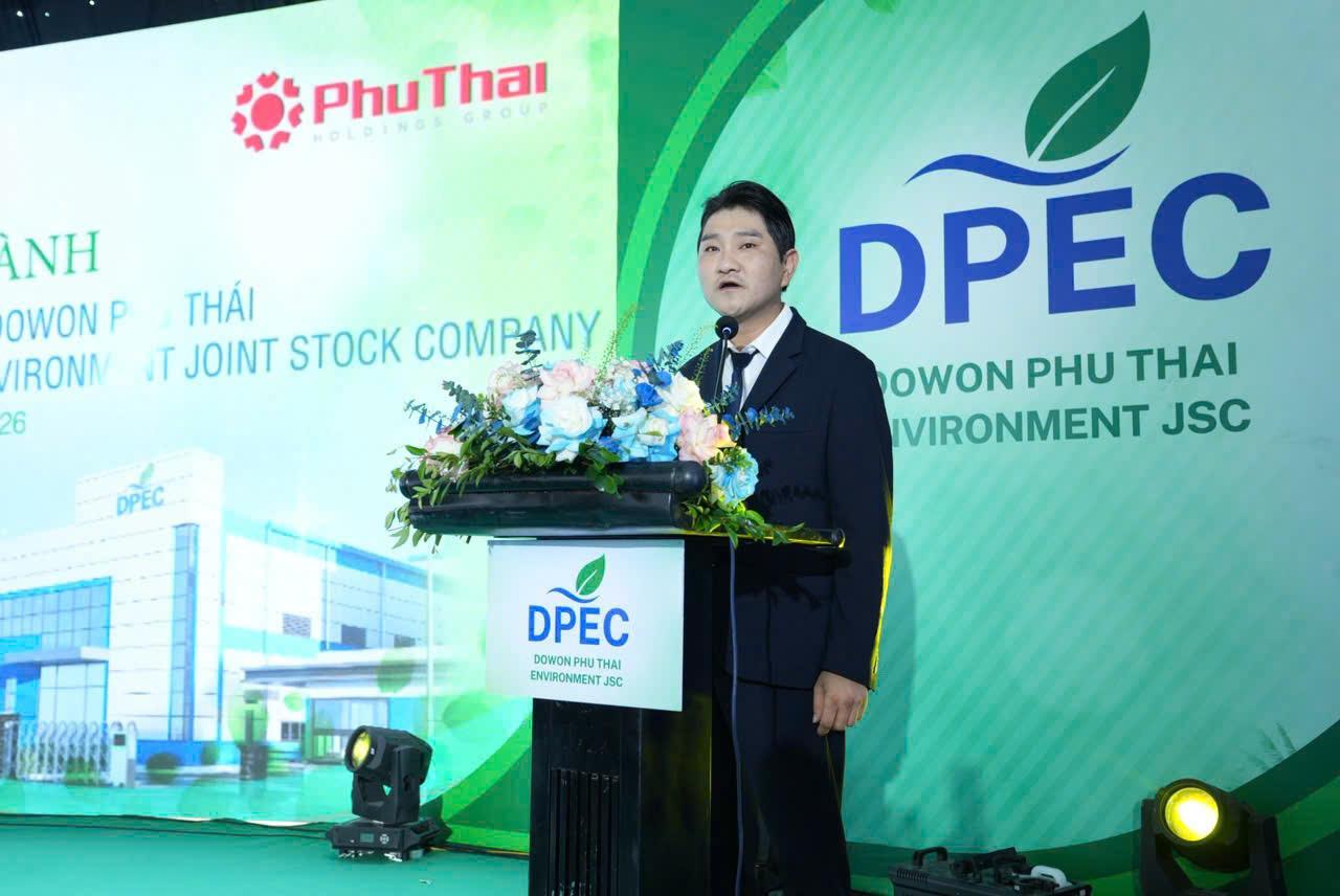 Ông Kang Jung Hun – Tổng Giám đốc DPEC phát biểu tại lễ khánh thành