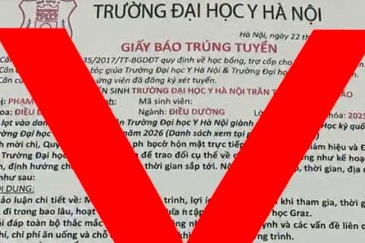 Cảnh báo giấy báo trúng tuyển học bổng giả mạo tại Đại học Y Hà Nội