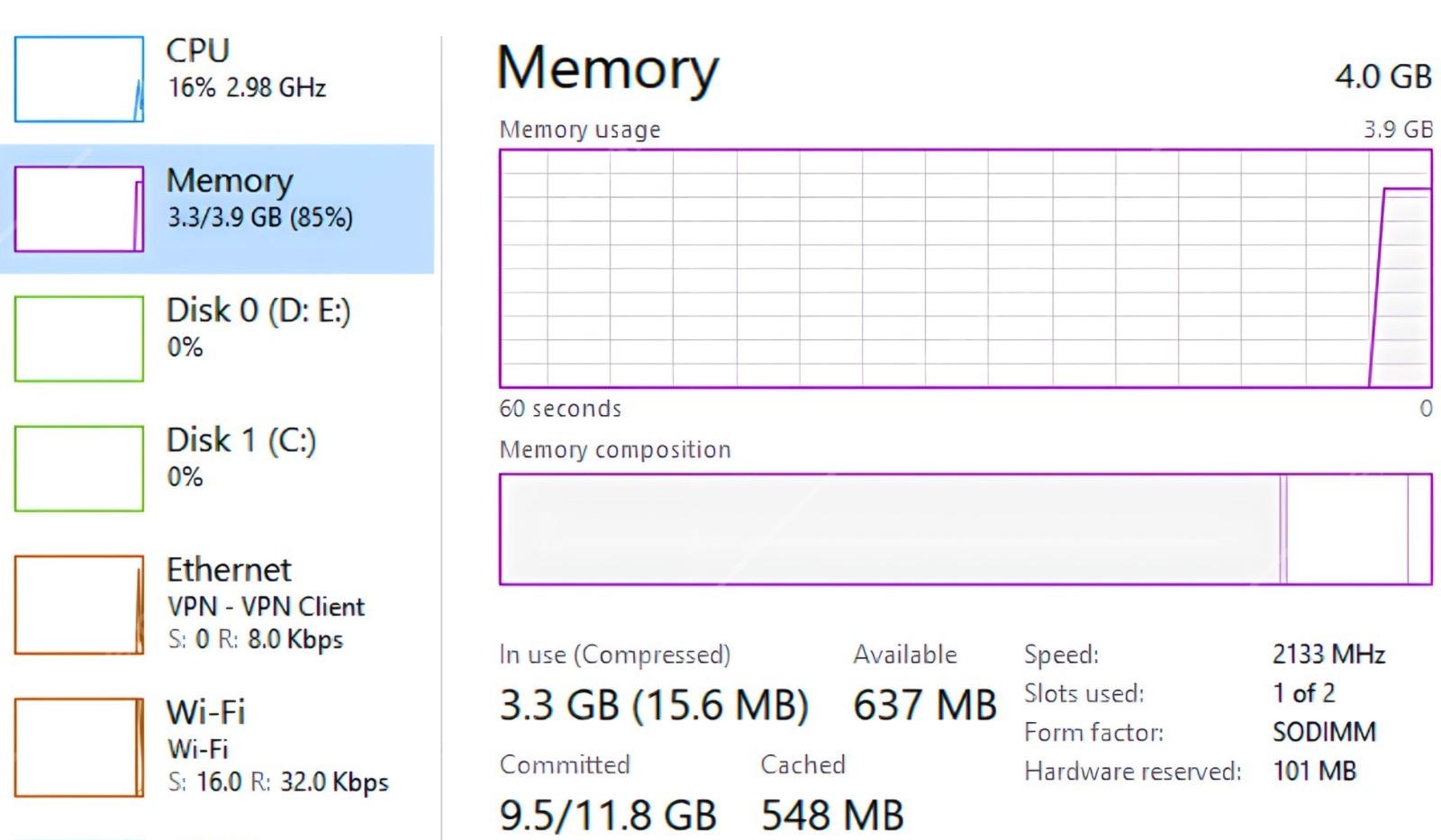 Dùng Task Manager kiểm tra tình trạng máy
