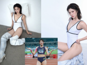 Kiều nữ điền kinh tai tiếng nhất Trung Quốc, mặc bikini trắng muốt đón sinh nhật