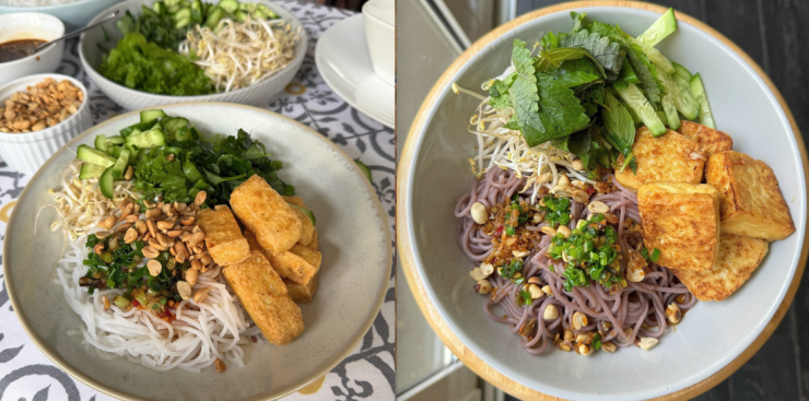 Món bún chay, trộn đậu hũ nước tương được Tăng Thanh Hà yêu thích trong những ngày nắng nóng.