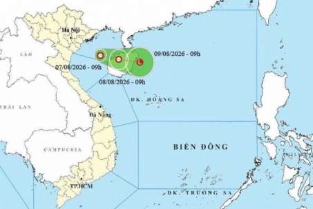 Áp thấp nhiệt đới hình thành trên Vịnh Bắc Bộ, gió giật cấp 8