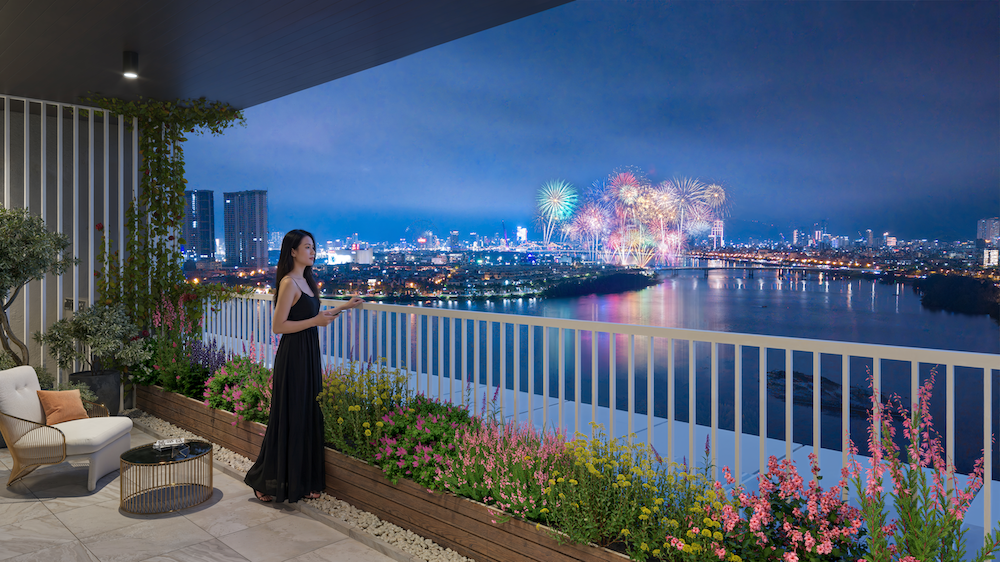 Không gian sống đậm chất nghỉ dưỡng của dòng sản phẩm penthouse. Ảnh: Sun Property.