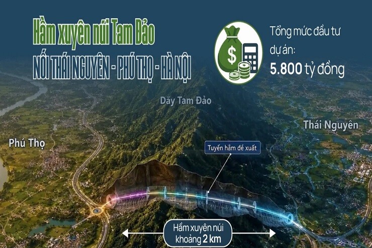 Hầm xuyên núi Tam Đảo nối Thái Nguyên - Phú Thọ - Hà Nội như thế nào?