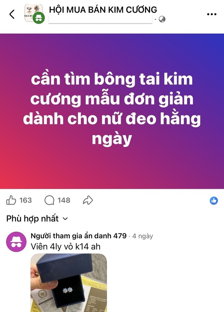Một bài đăng có cả trăm bình luận tương tác mua bán. (Ảnh: Facebook)