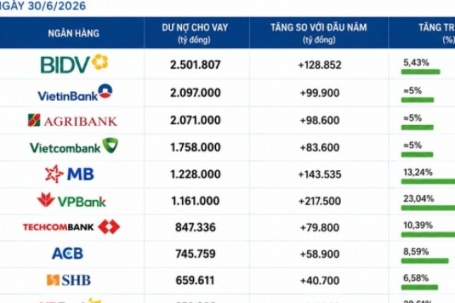 Hé lộ 6 "gã khổng lồ" ngân hàng sở hữu dư nợ vượt mốc 1 triệu tỷ đồng, kỳ vọng lãi suất giảm