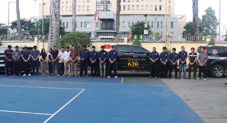 Băng giang hồ núp bóng công ty đòi nợ thuê của Được "Đất Bắc". Ảnh: Công an TP HCM