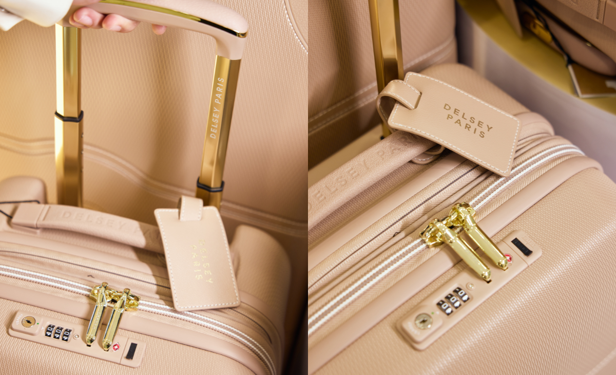 Cận cảnh vali Delsey Chatelet Air 2.0 màu be hồng- phiên bản kỷ niệm 80 năm (Nguồn: House Of Luggage)