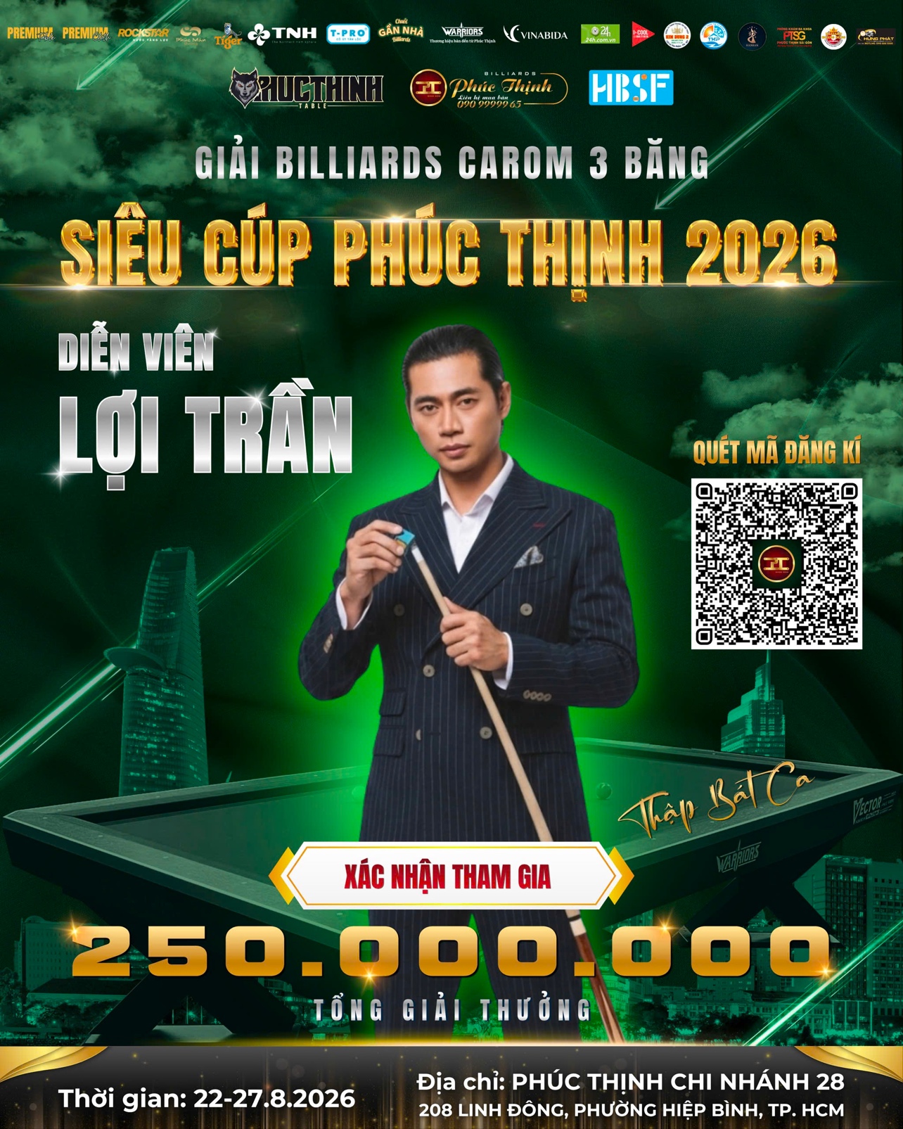 Nam diễn viên Lợi Trần tham gia tranh tài tại giải