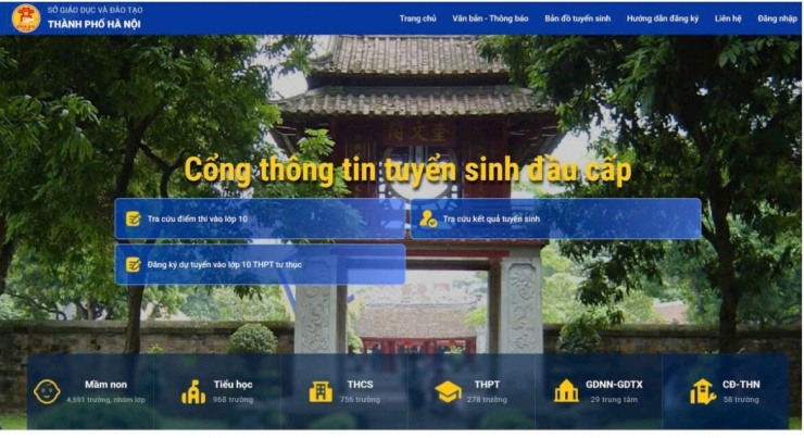 Học sinh đăng ký tuyển sinh trên Cổng thông tin tuyển sinh đầu cấp của thành phố