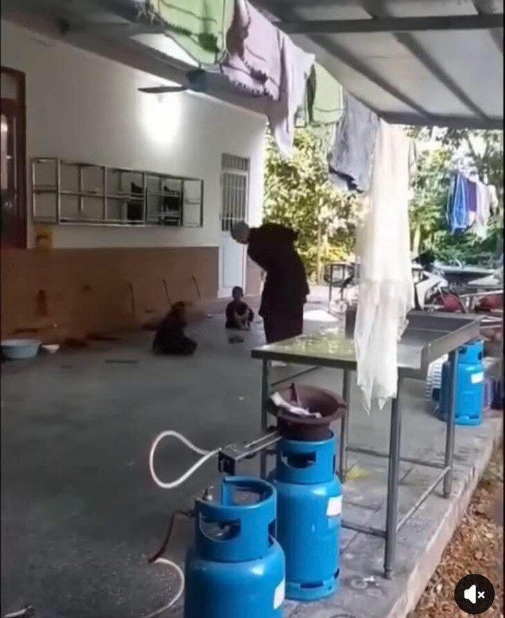 Cháu bé bị đánh liên tiếp. Ảnh:cắt từ clip trên mạng xã hội.