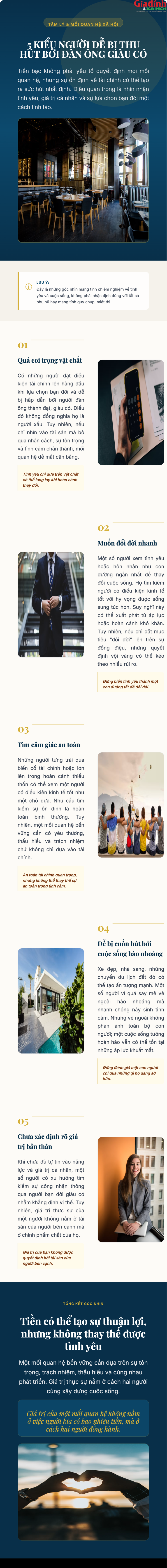 Đâu là kiểu người phụ nữ dễ bị thu hút bởi đàn ông giàu có? Bóc tách 5 kiểu tâm lý dễ 'rung rinh' trước sang giàu - 1