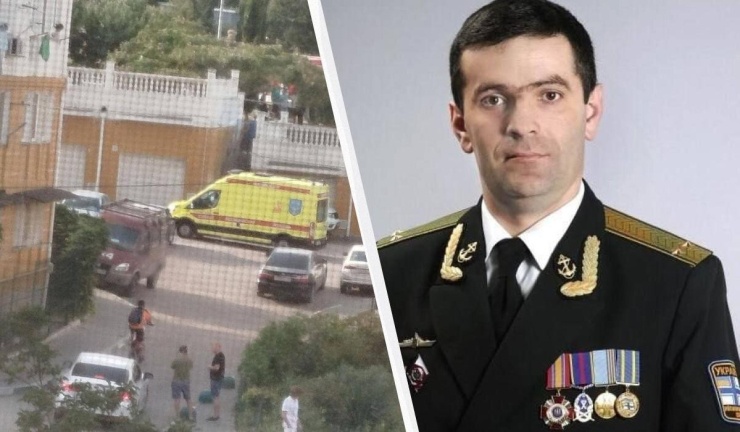Hiện trường vụ đánh bom ở Sevastopol và chân dung đại tá hải quân Nga Robert Shageev. Ảnh: charter97