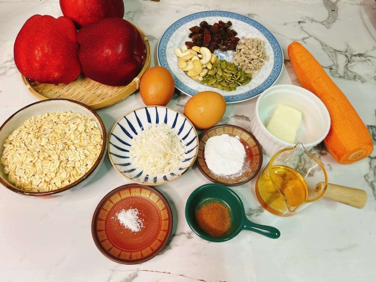 Nguyên liệu làm món bánh táo