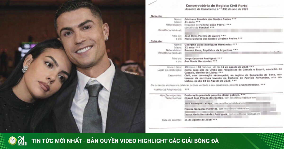 Photo: Tin tức 24h Cristiano Ronaldo and Georgina Rodríguez Marry in Private Portugal Ceremony