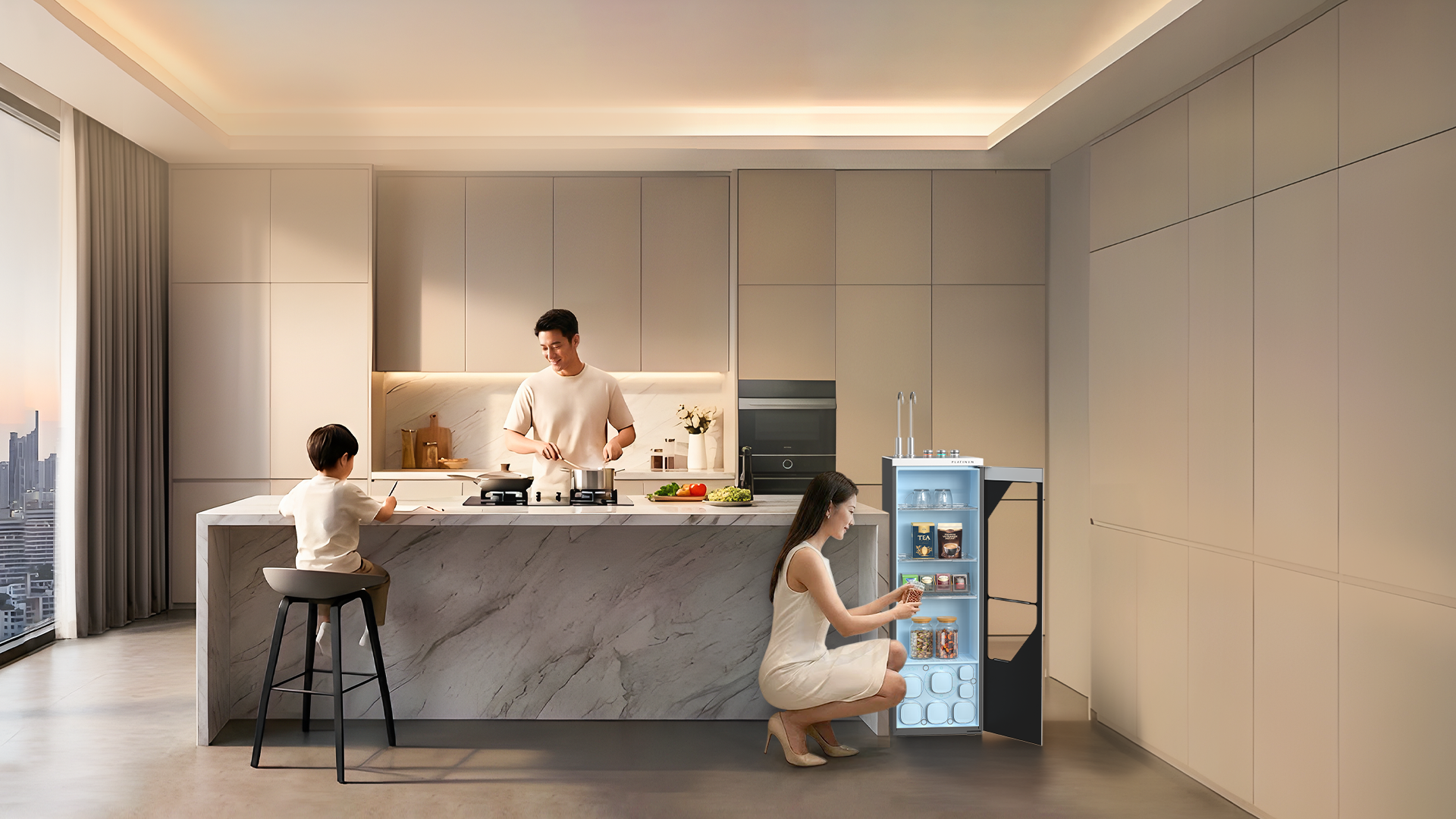Platinum Series với thiết kế tủ lọc nước đa năng cùng khay chứa đồ độc đáo