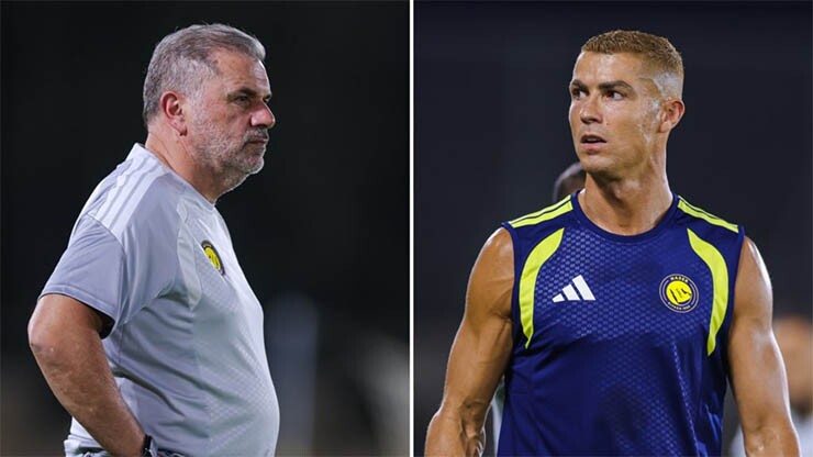 Ronaldo gặp HLV Postecoglou trong giao diện mới