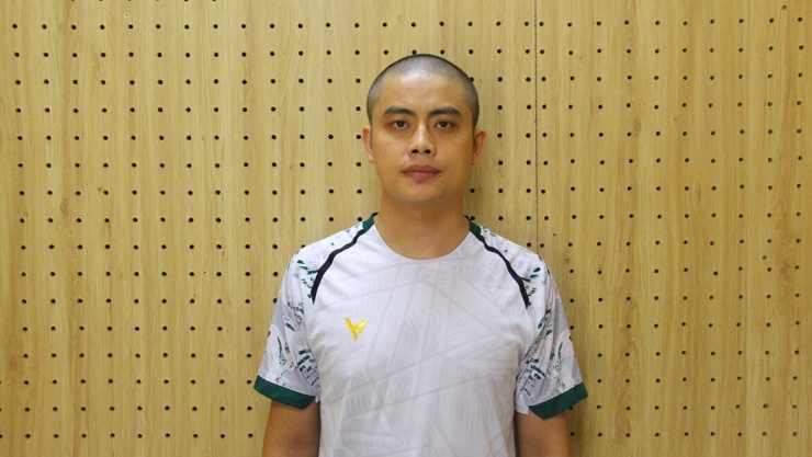 Đối tượng Quàng Văn Tân tại cơ quan Công an