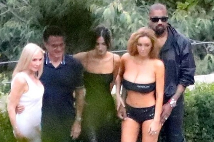 Kanye West du lịch Italy cùng nhà vợ