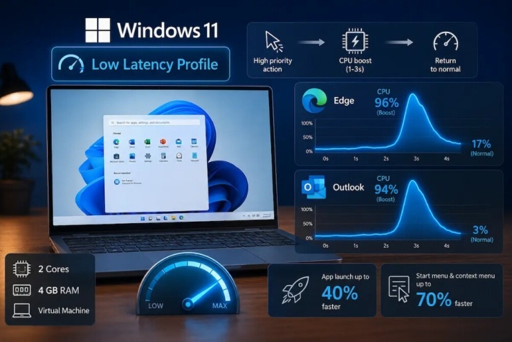 Low Latency Profile sẽ giúp Windows 11 tối ưu hóa trên các hệ thống cấu hình thấp
