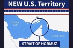 Ông Trump đăng bản đồ ghi chú eo biển Hormuz là lãnh thổ mới của Mỹ