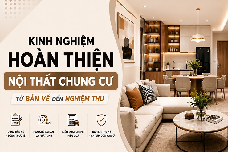 Kinh nghiệm hoàn thiện nội thất chung cư từ bản vẽ đến nghiệm thu