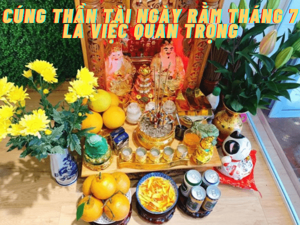 Hoa tươi, thường dùng hoa cúc vàng, hoa đồng tiền hoặc hoa hồng đỏ. Nhang và đèn dầu hoặc nến. Chén nước sạch, thường là 3 hoặc 5 chén, tượng trưng cho sự thanh khiết. Tiền vàng mã, giấy ngũ sắc.
