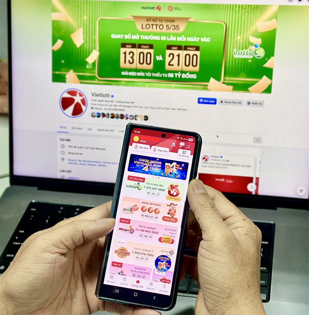 Xổ số quay nhanh Lotto 5/35 mở thưởng hai lần vào lúc 13h và 21h mỗi ngày.