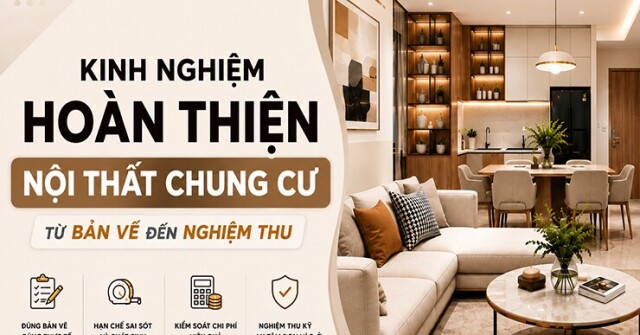 Kinh nghiệm hoàn thiện nội thất chung cư từ bản vẽ đến nghiệm thu