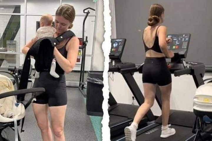 Mẹ bỉm hứng chỉ trích vì đưa con 5 tháng tuổi đi tập gym lúc đêm muộn
