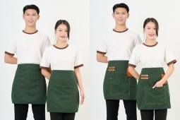 Combo tạp dề và áo thun đồng phục may sẵn từ Fast Uni: Lựa chọn tiện lợi cho quán cafe