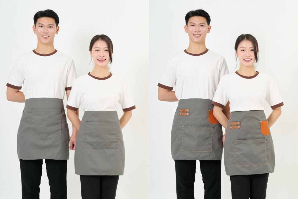 Combo tạp dề và áo thun đồng phục may sẵn từ Fast Uni: Lựa chọn tiện lợi cho quán cafe - 4