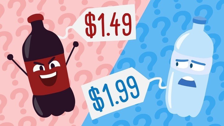 Tại Mỹ, nước ngọt còn có giá rẻ hơn nước lọc đóng chai. (Ảnh: Grumology)