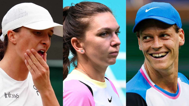 Swiatek, Halep, Sinner (từ trái qua) 3 tay vợt từng bị Kyrgios chỉ trích vì dính chất cấm