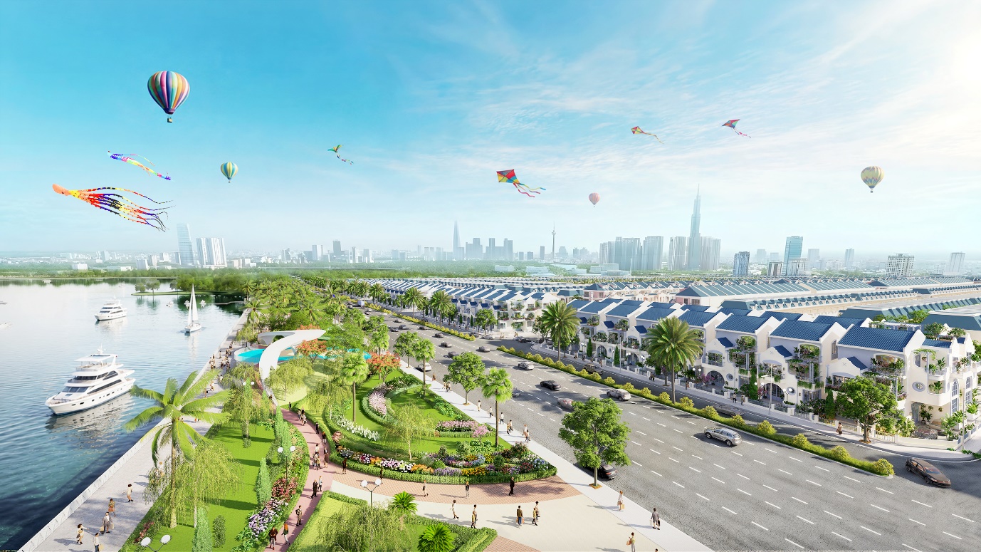 Hiep Phuoc Premia có quy mô 80ha, sở hữu hơn 1km bờ sông Soài Rạp, ngay Depot Hiệp Phước của tuyến Metro số 4.