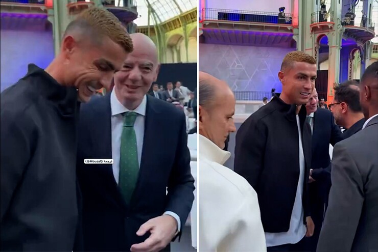 Ronaldo bị nghi có thái độ lạ với Chủ tịch FIFA sau lời chúc về mốc 1.000 bàn