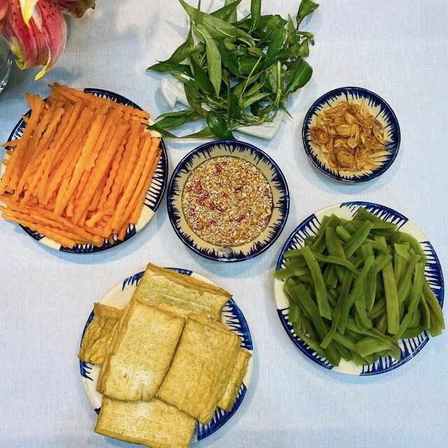 Nguyên liệu đã sơ chế. Anh Thanh Huệ
