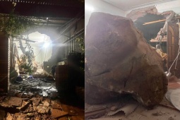 Nhân chứng kể giây phút tảng đá hơn 10 tấn lăn sập nhà