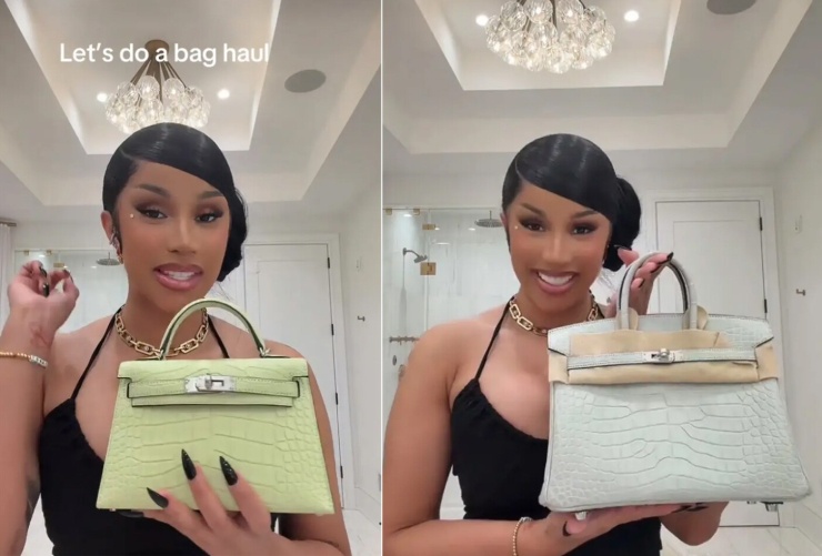 Hai chiếc túi Hermès Birkin mới mua của Cardi B.