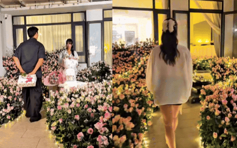 Mới đây, trên trang cá nhân Phạm Kiên - Người được coi là tình trẻ kém 11 tuổi của Diệp Lâm Anh, đăng tải đoạn clip ghi lại khoảnh khắc chuẩn bị món quà sinh nhật đặc biệt dành cho Diệp Lâm Anh. Theo chia sẻ của anh, toàn bộ "thảm hoa" được tạo nên từ 6.863 bông hồng, con số mang ý nghĩa "lộc - phát - tài - lộc". Phụ nữ Mới đưa tin.