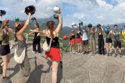 Clip đoàn khách Tây Ban Nha múa bài 'Việt Nam quê hương tôi' trên núi gây sốt
