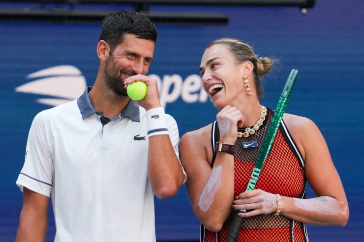 Sabalenka và Djokovic cùng xuất hiện trong trận đấu thuộc Fan Week