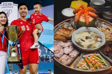 Vợ Đoàn Văn Hậu khoe mâm lễ cúng rằm tươm tất