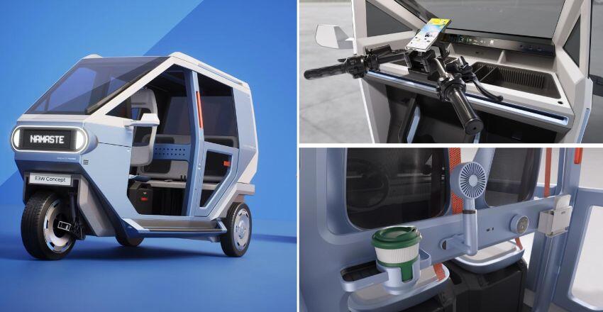 Hyundai E3W là mẫu xe điện ba bánh cỡ nhỏ được phát triển cùng TVS Motor Company.