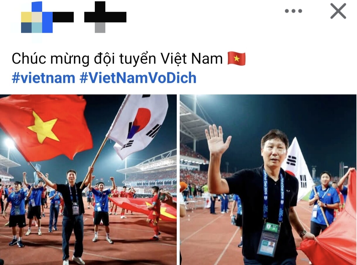 "Chúc mừng đội tuyển Việt Nam".