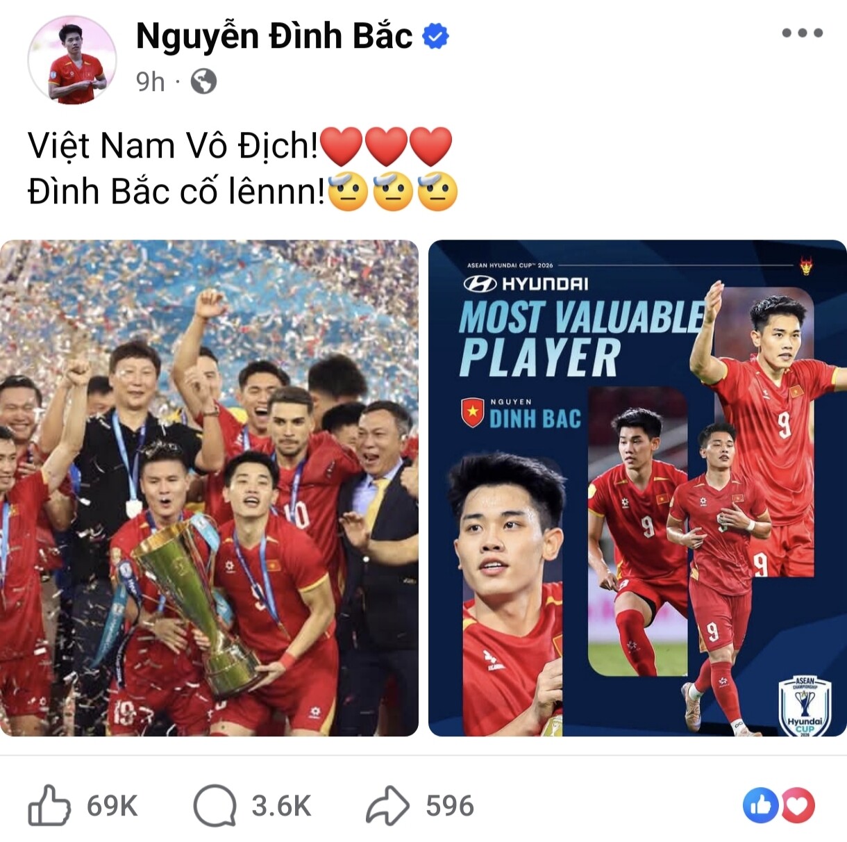 Bài đăng nhận tương tác "khủng" của Facebook Đình Bắc.