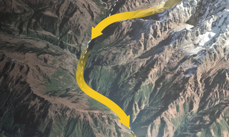 Sườn núi như bị xẻ đôi sau lũ quét ở biên giới Nepal - Trung Quốc - 3