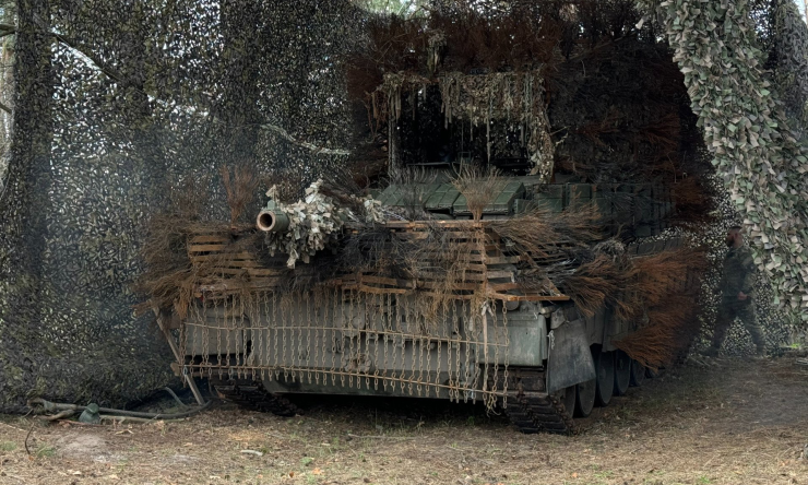 Xe tăng Leopard 2A4 Ukraine trong ảnh đăng hồi tháng 4. Ảnh: United24 Media
