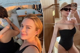 Lindsay Lohan cùng chồng con nghỉ dưỡng trên du thuyền